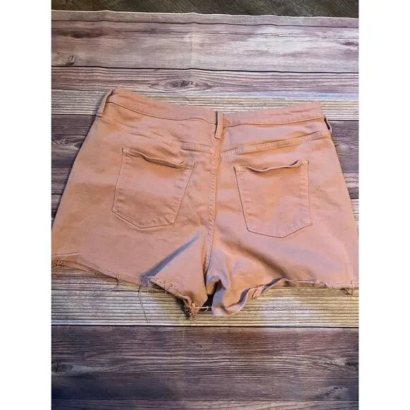 Universal Thread Dusty Rose High Rise Raw Hem Denim Shorts 16/33 Stretch - Picture 4 of 6